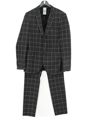 Topman Herren Zweiteiler Anzug Brustumfang: 38 in Grau Polyester