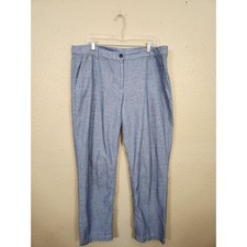 Talbots Weekend Chino Pants Cotton Blend Blue Casual Trousers Blue Size 14