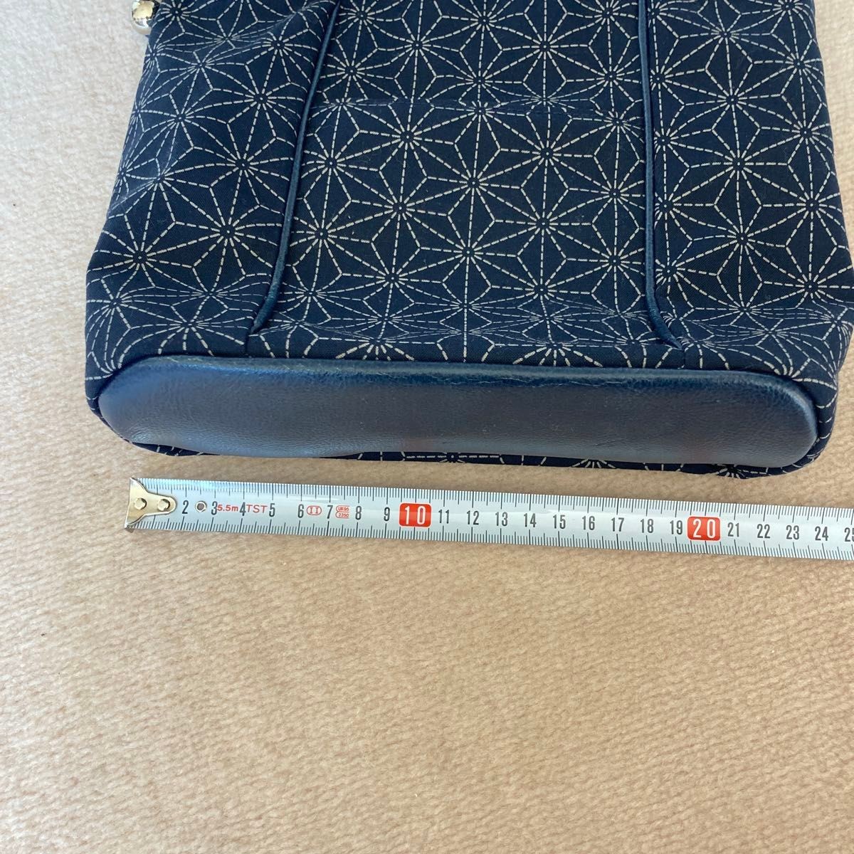 Drawstring bag hemp leaf pattern navy - image 11