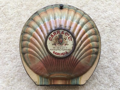 SELTEN C1897 VINTAGE CARR&Co Ltd CARLISLE MUSCHELFÖRMIGE KEKSDOSE