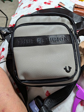 True Religion Small Gray/Black Solid Crossbod...