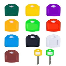 30 Pcs Colored Silicone Key Covers Caps Set 10 Colors Key Tags with Self