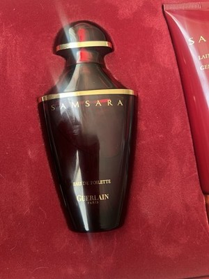 Samsara Guerlain Paris Eau De Toilette 1.7 Gift Set Body Lotion Shower Gel VTG 
