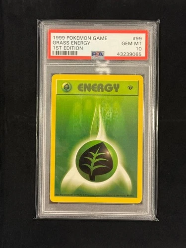 1999 Grass Energy 1st Edition #99 PSA 10 GEM MINT Base Set Shadowless Pokemon