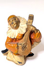 Austrian Miniature Antique Cold Painted Bronze Figure Jester  Playing Mandolin — photo 1