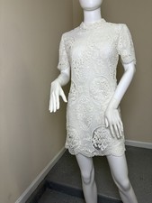 Forever 21 White Lace Mini Dress Short Sleeve Party Cocktail Size S