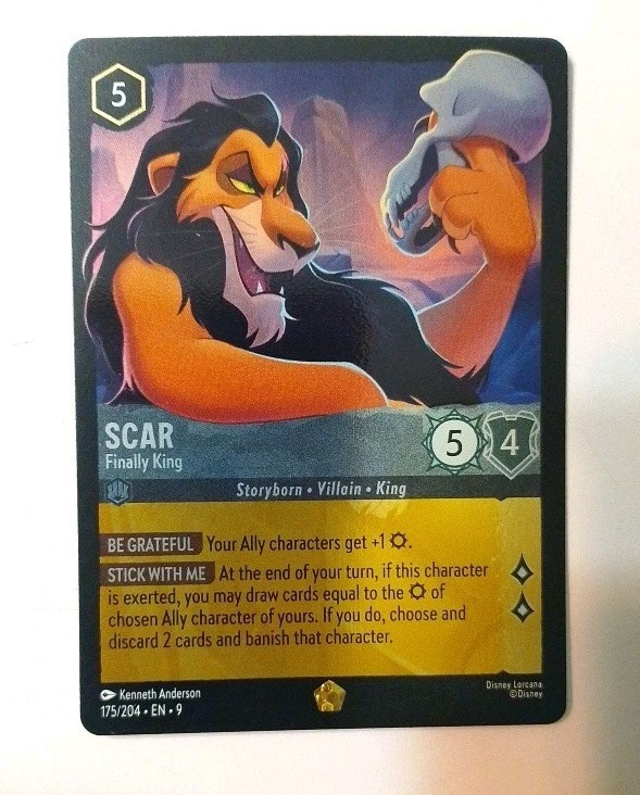 Scar Finally King Legendary COLD FOIL 175/204 Disney Lorcana Fabled