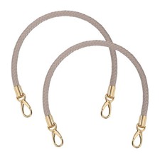 2 Pcs Braided Purse Strap, 21.6 Inch for Handbag Tote Making  Gray-Brown 