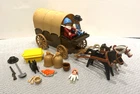 Vintage Playmobil Covered Wagon Pioneer Family and Accessories Incomplete