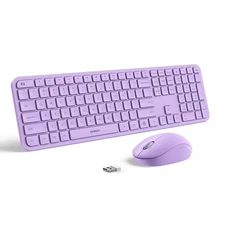 Wireless Keyboard and Mouse Combo - Full Size 2.4G USB Wireless Keyboard Mous...