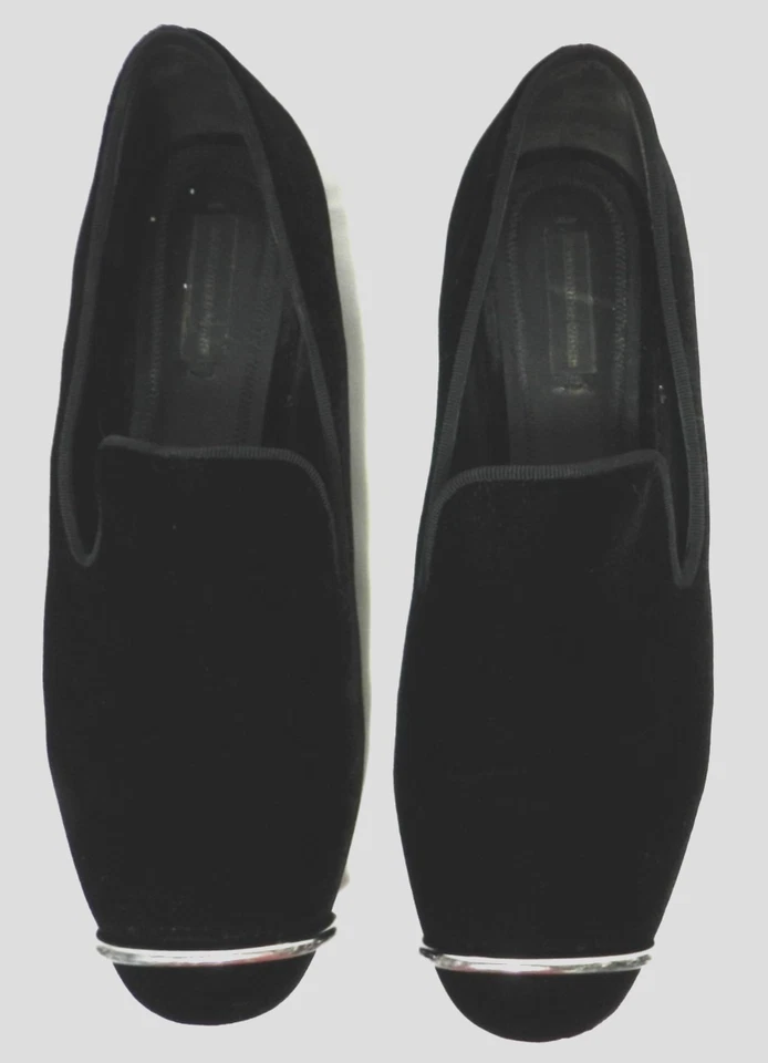ALEXANDER WANG Kalli Mocasines de Terciopelo Forrados de Cuero Planos Negros Talla 38.5 EE. UU. 8.5 Foto 3 de 4