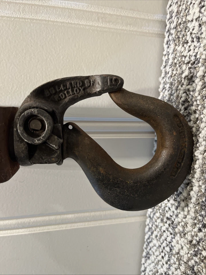 DE COLECCIÓN BULLARD ROLLOX GANCHO BLOQUE MONTAJE ESLABÓN INFERIOR CADENA DE RODILLOS EE. UU. 3121275 FUNCIONA Foto 2 de 4