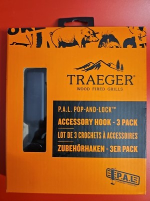Traeger PAL Pop and Lock Accessory Hook 3 Pack BBQ Grill Smoker Kit BAC613-NEW