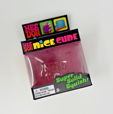 Nee Doh NICE CUBE PINK Schylling Slow Squish Fidget Sensory Toy Squeeze TikTok