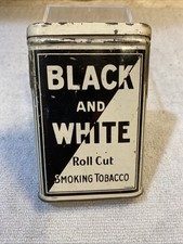 Rare Black White Vertical POCKET TOBACCO TIN w/Striker/Tax Stamp EMPTY VGC