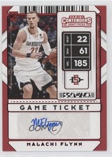 2020-21 Panini Contenders Draft Picks Game Ticket Red Malachi Flynn #97 Auto 0c3