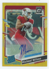 2023 PANINI OPTIC #10/10 MICHAEL WILSON RATED ROOKIE GOLD AUTOGRAPH RC AUTO