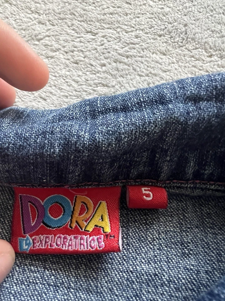 Chaqueta vaquera vintage 2006 Dora la Exploradora para niños con diseño bordado talla 5 Foto 3 de 4