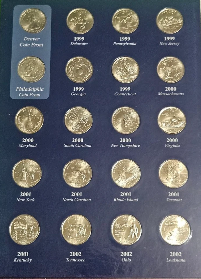 1999-2009 54 Count Clad Uncirculated Set All Statehood US Quarters Less 4-2009's - Image 3 of 4