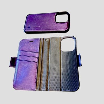 DefenderShield iPhone 13 Pro EMF Radiation Protection Wallet Case Purple