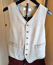 Jos. A. Bank Men's Tuxedo Vest M Gray/Black Check Adjustable Waist