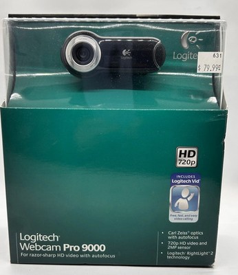Logitech Webcam Pro 9000 HD Autofocus 2MP Carl Zeiss Lens   New Sealed