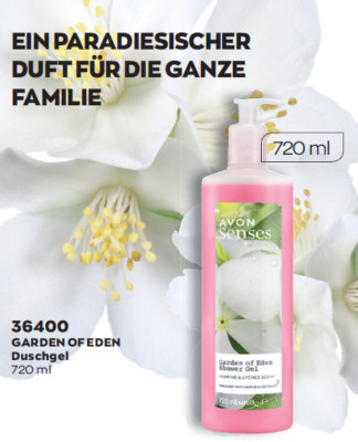 Avon Garden of Eden Duschgel 720ml Jumbogröße Jasmin Lychee XXL