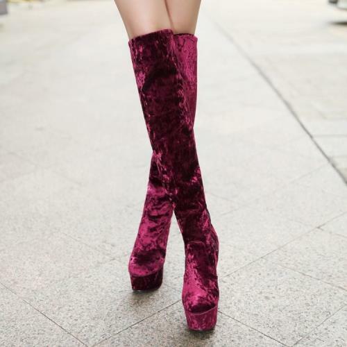 Women Wedding Bridal Super High Heel Platform Over The Knee Boots Party Gothic L - Picture 11 of 16