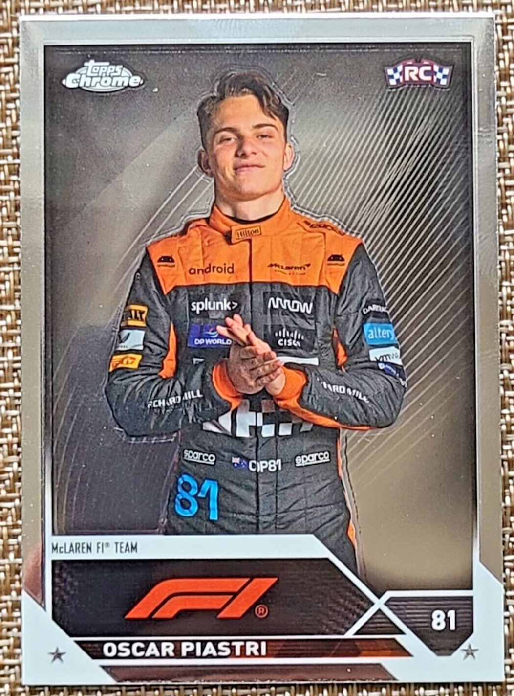 2023 Topps Chrome F1 Oscar Piastri Rookie RC #40 Formula 1 Portrait