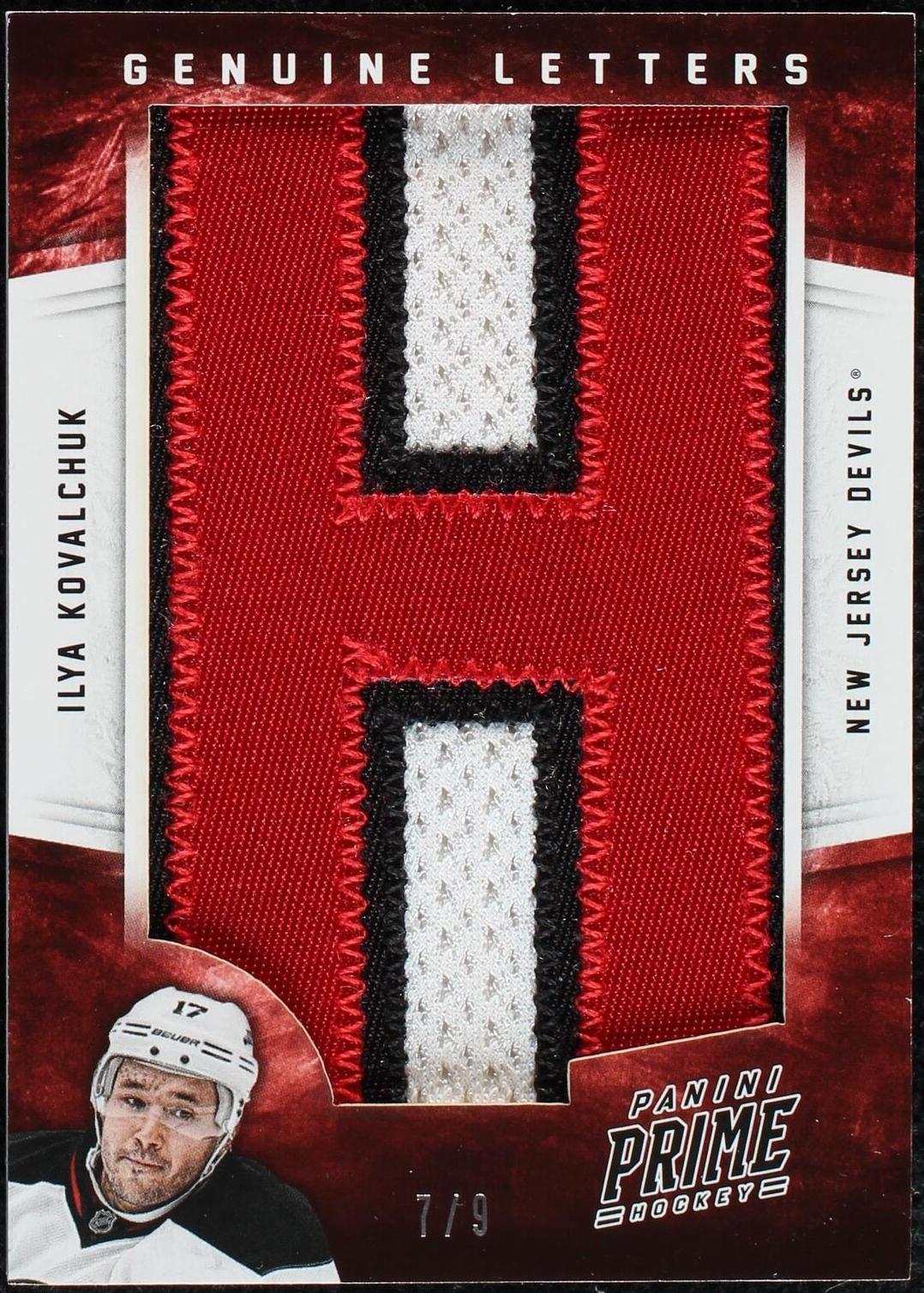 2012-13 Panini Prime - Genuine Letters Ilya Kovalchuk #27 /9 (MEM) for ...