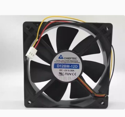 For CHIEFTEC 12025 D12BM-12D DC12V 0.30A three wire 12CM cooling fan