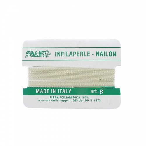 Infilaperle Filo Nylon con ago colore Avorio nailon per collane Varie Misure - Foto 9 di 10