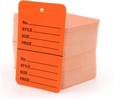2000 Perforated Tags Price Sale 1 ¼ x 1 ⅞” Two Part Orange Unstrung Tag Small
