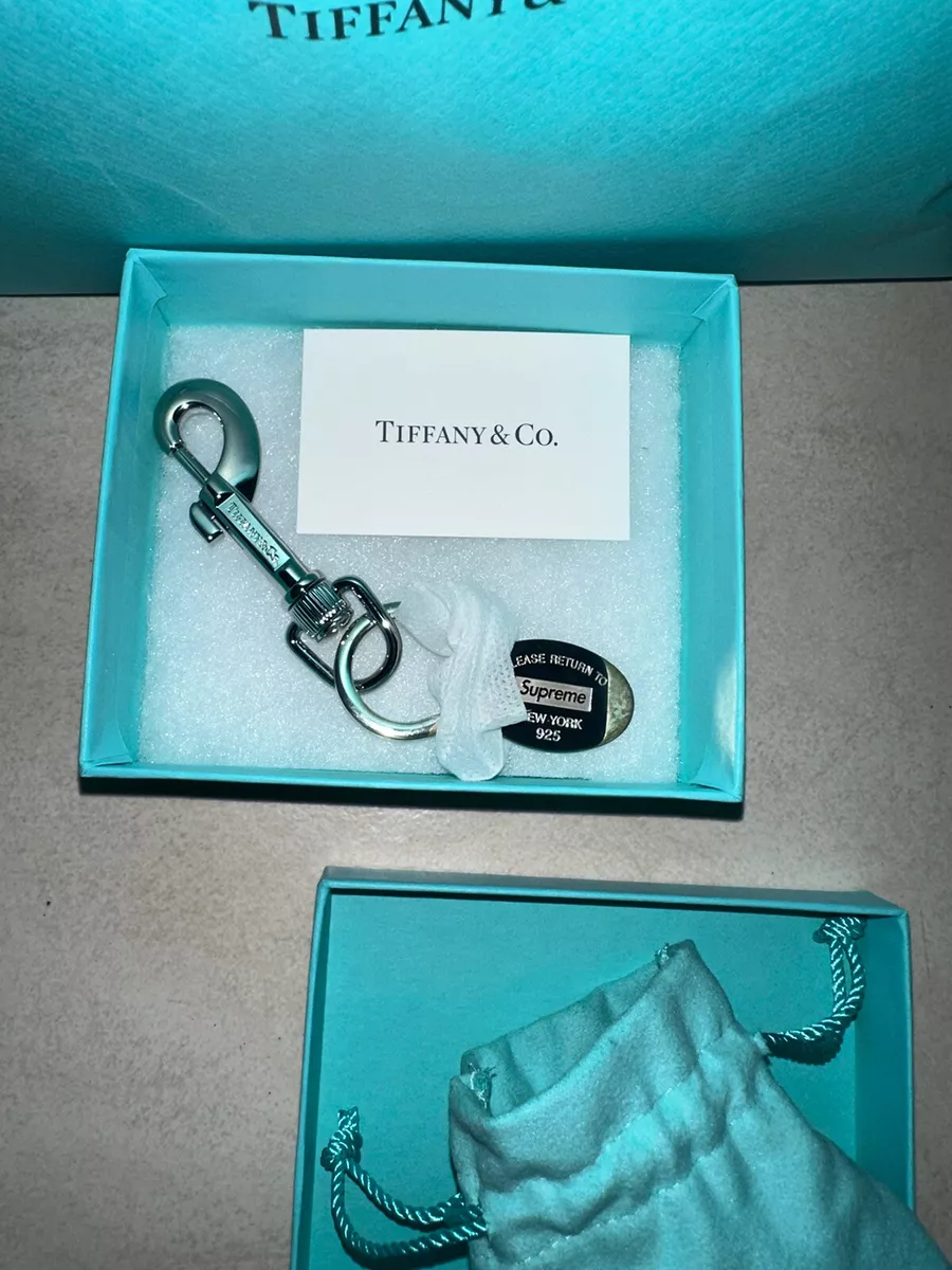 Supreme /Tiffany & Co.  Oval Tag Keyring