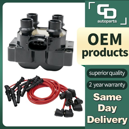 FD487 2 Ignition coil + Spark Plug Wires for Ford Explorer F150