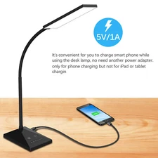 Dimmable LED Desk Table Lamp with USB Charging Touch Control USB Table Base Lamp