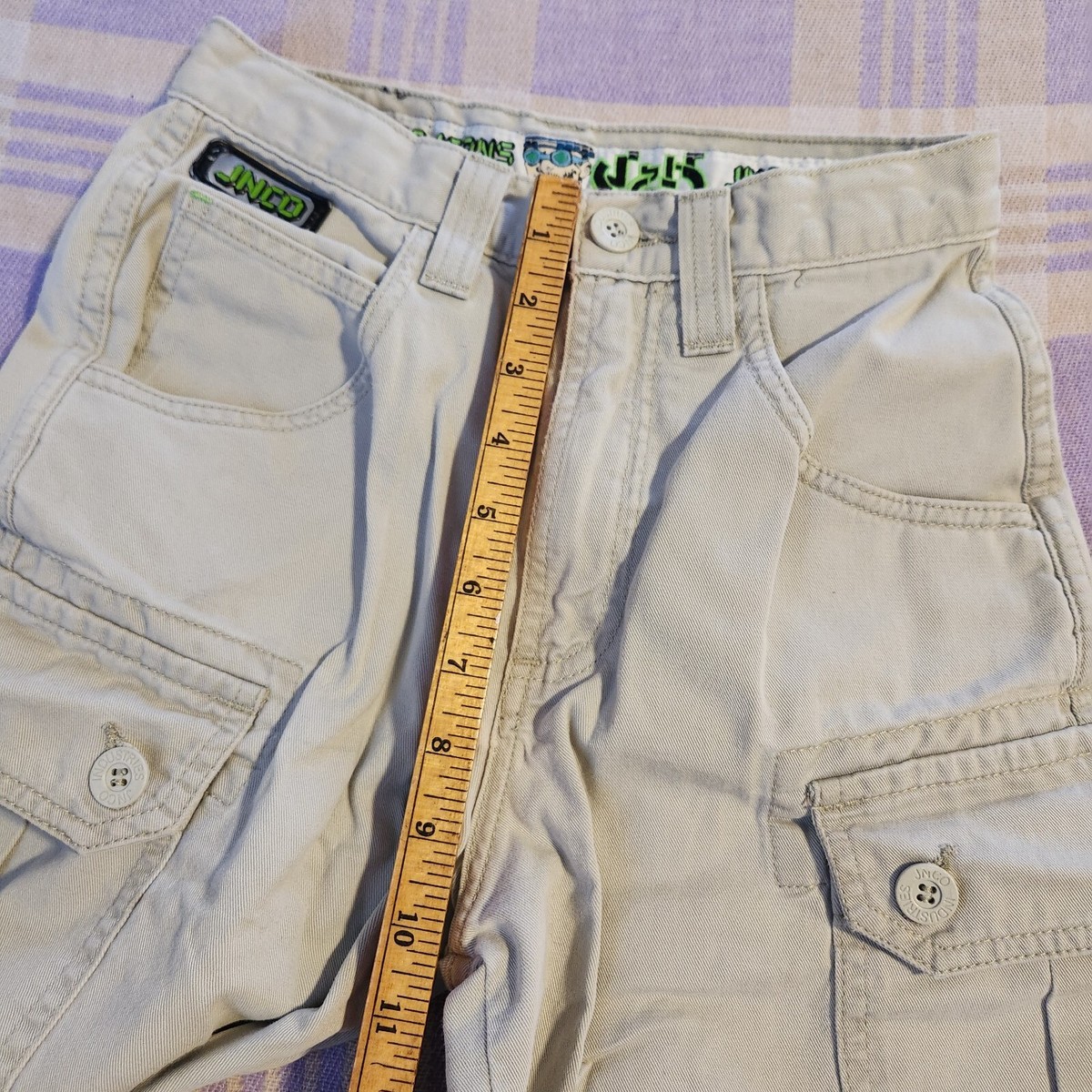 Vintage JNCO Jeans Cargo Shorts J2K Y2K Khaki Beige Skater