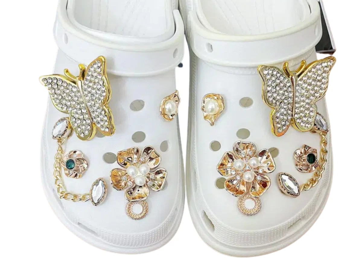 Artificial Pearl Shoe Charms For Girl Women Bling Croc - Temu