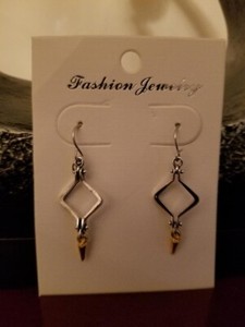 Authentic Metal Texture Mechanical 14K Gold Plated Hook Drop Earrings