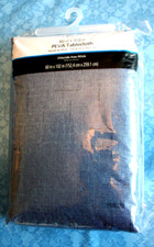 Mainstays PEVA Tablecloth Blue Navy Linen Look 60 in X 102 in. New in Package