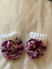 Baby Scratch Mittens Hand Knitted 0+ months Seamfree