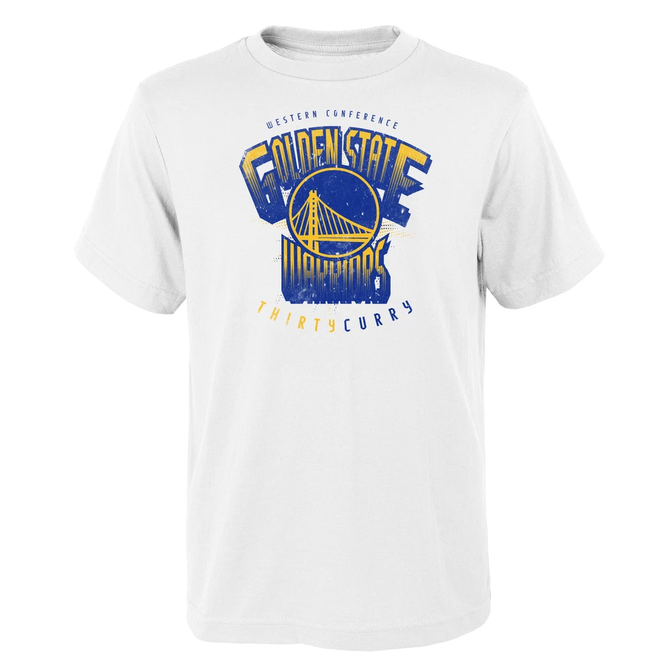 NBA T-Shirt Golden State Warriors Stephen Curry Big Arch Logo weiß Shirt - Bild 1 von 1