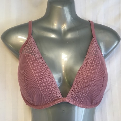 Bra Victoria's Secret 34DD Lace Incredible Plunge Padded Purple Mauve 24551212
