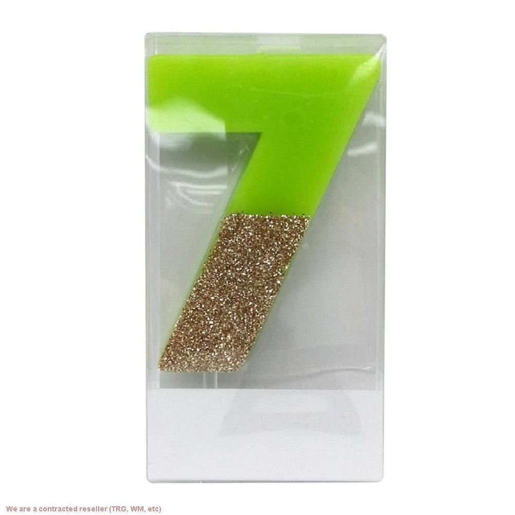 Блестящая свеча № 7 Зеленая/золотая - Spritz