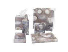 Natural Agate Bathroom Accessories Set Of 6 Pcs, Luxury Spa Collection Decor Set