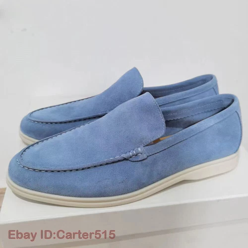 Mocasines informales de gamuza estilo británico para hombre ligeros sin cordones zapatos cómodos 38-48 - Imagen 11 de 46