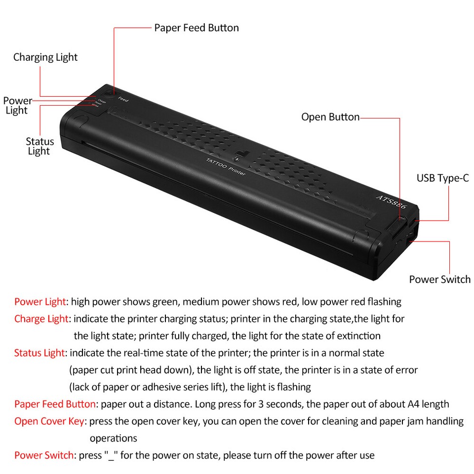 Cordless Transfer Stencil Printer Portable Rechargeable H2I9 eBay
