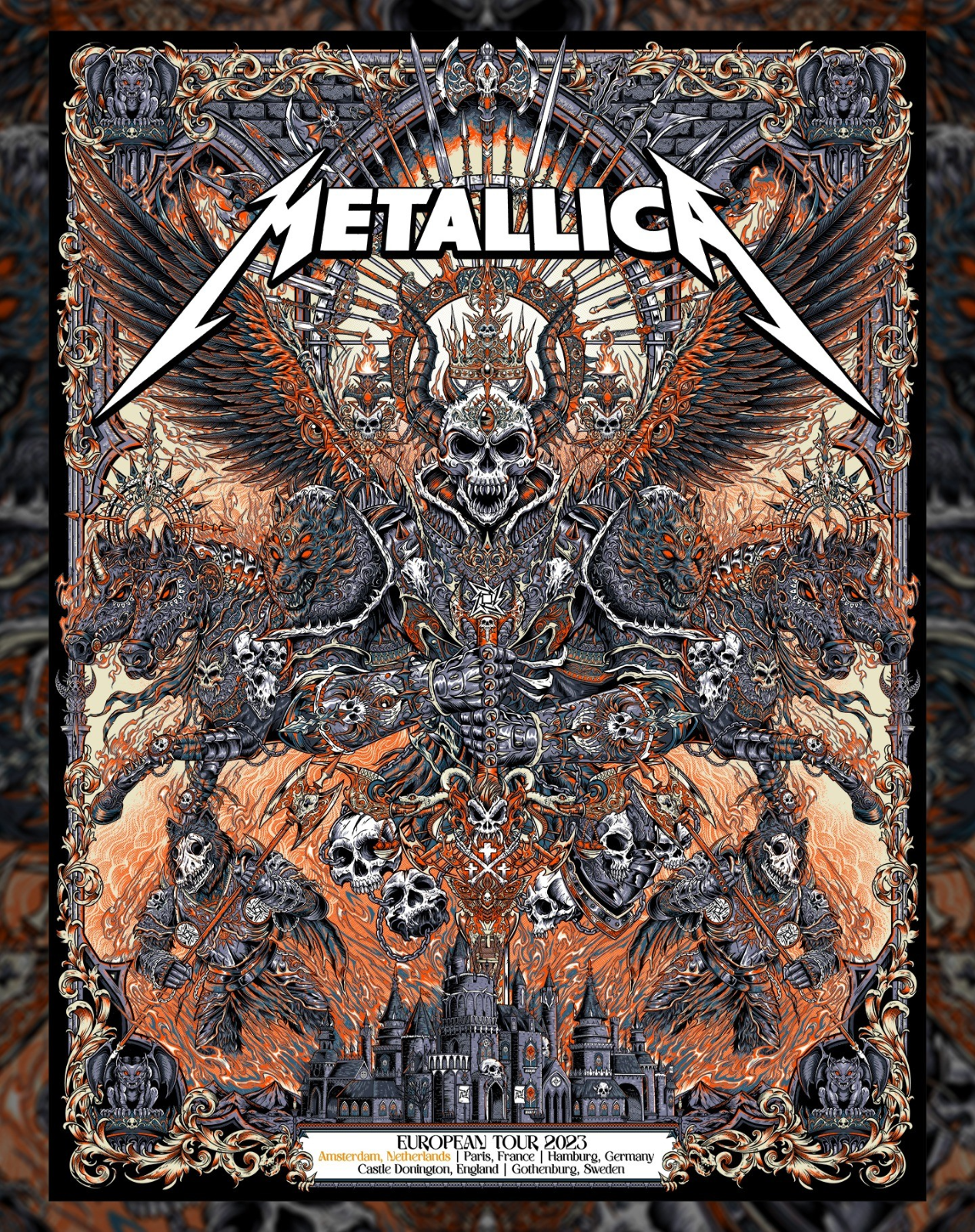 Metallica European Tour Poster 18x24 inch Free Shipping