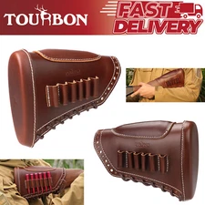 TOURBON Shooting Recoil Pad Rifle Cheek Rest Riser Ammo Holder Leather Cover
