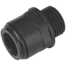 Image of 2 PACK - 15mm x 1/2" BSP Black Straight Adapter - Air Ring Main Pipe Male Thread